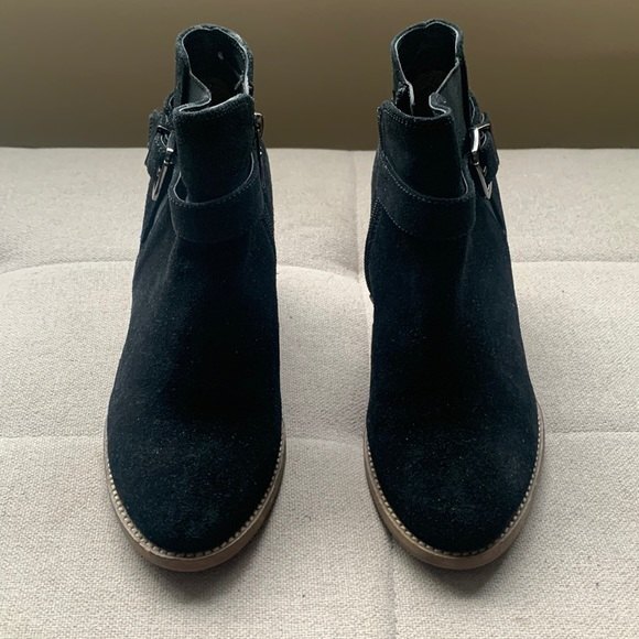 Blondo Natalia Waterproof Black Suede Leather Wedge Booties Ankle Boots Size 7.5 - Picture 5 of 16